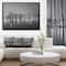 Designart - Chicago Skyline at Night Black and White - Cityscape Framed Canvas Print